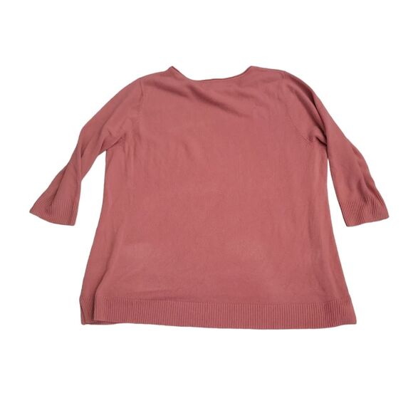 Karen scott Women's pink elbow sleeve crewneck sweater size 2x plus casual prep - Picture 3 of 9